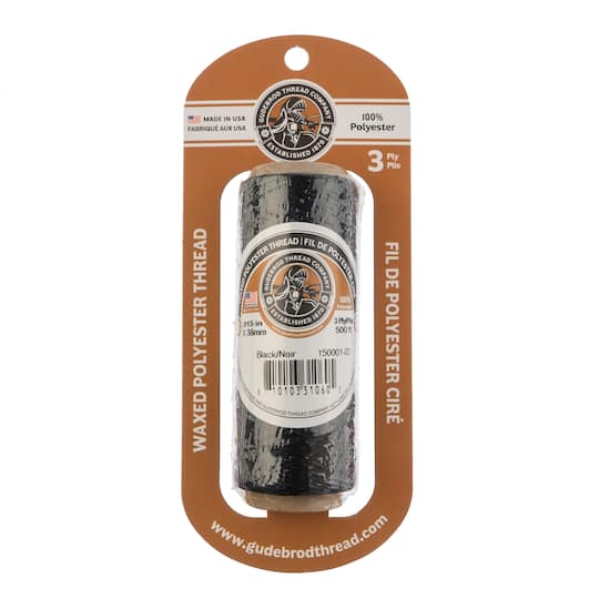 Gudebrod 0.015" Waxed Polyester Thread